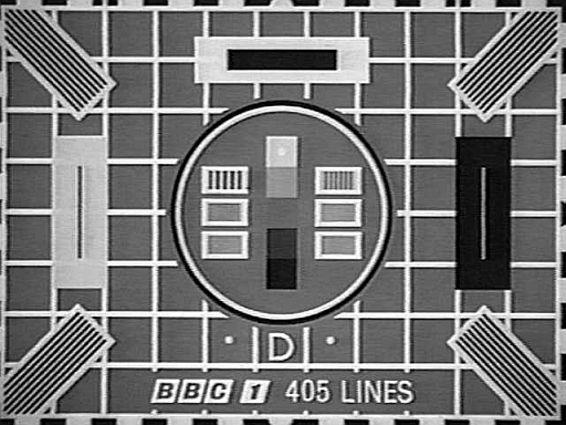 'bbc-1 405 lines test card BBC black and white test card