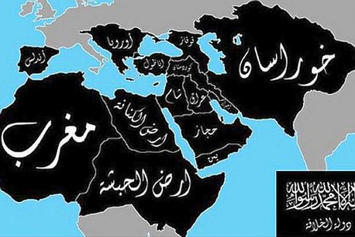 Islamic State map of their intended Caliphate